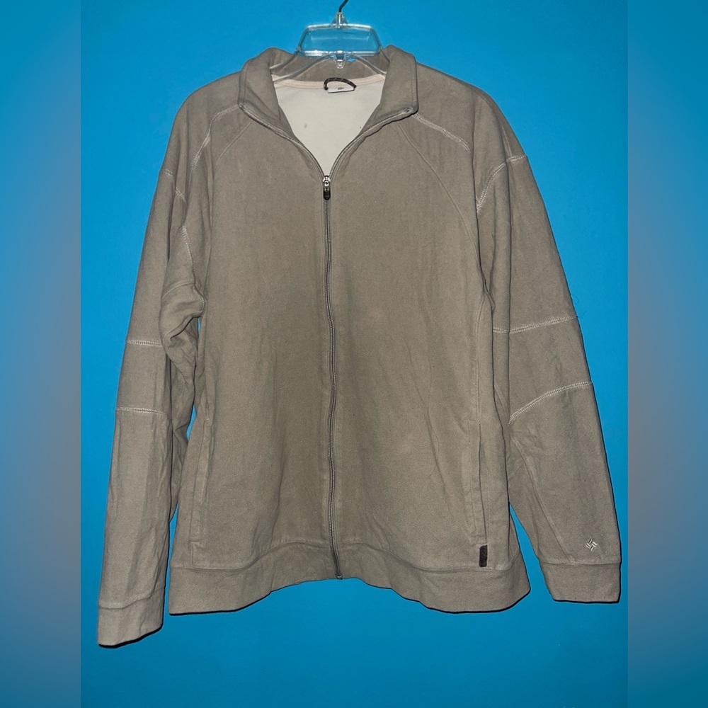 vintage columbia vertex full zip fleece jacket with pockets and detail stitching